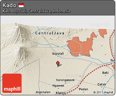 Shaded Relief 3D Map of Kado