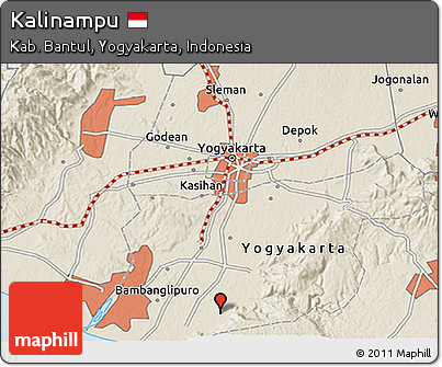 Shaded Relief 3D Map of Kalinampu