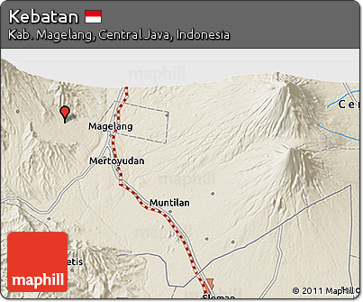 Shaded Relief 3D Map of Kebatan