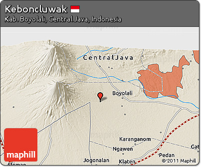 Shaded Relief 3D Map of Keboncluwak