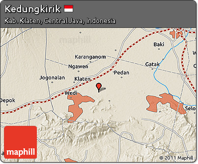 Shaded Relief 3D Map of Kedungkirik