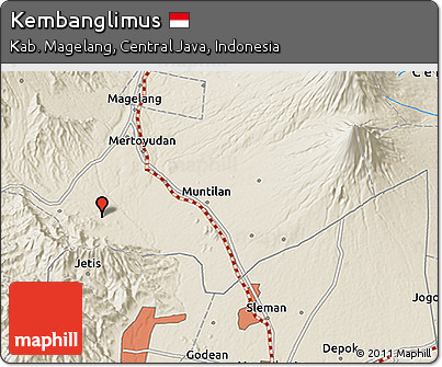 Shaded Relief 3D Map of Kembanglimus