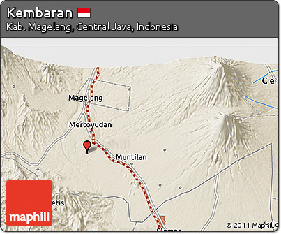 Shaded Relief 3D Map of Kembaran