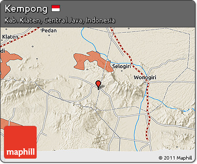 Shaded Relief 3D Map of Kempong