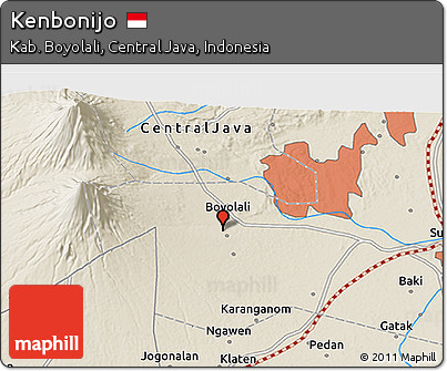 Shaded Relief 3D Map of Kenbonijo