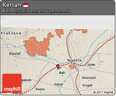 Shaded Relief 3D Map of Kersan
