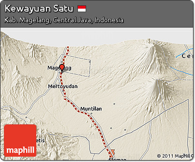 Shaded Relief 3D Map of Kewayuan Satu