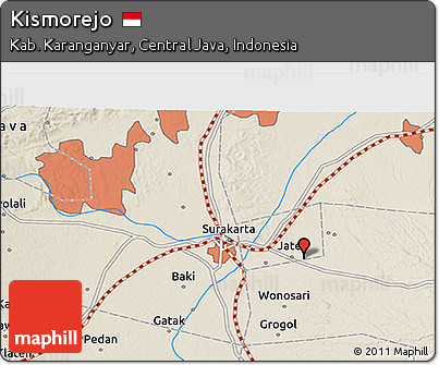 Shaded Relief 3D Map of Kismorejo