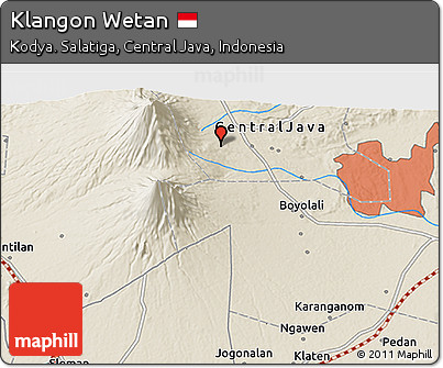 Shaded Relief 3D Map of Klangon Wetan
