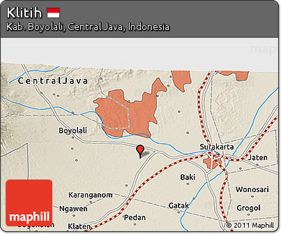 Shaded Relief 3D Map of Klitih
