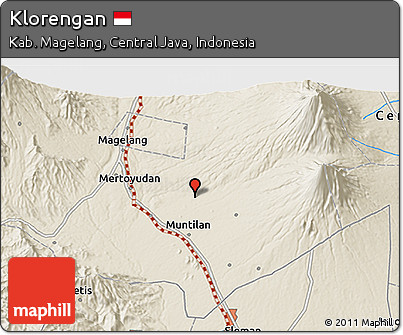 Shaded Relief 3D Map of Klorengan