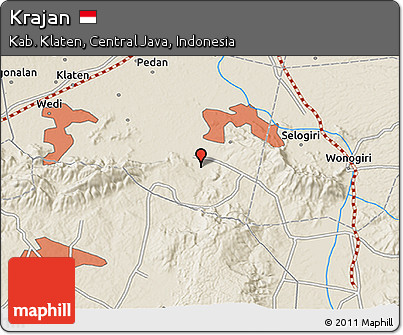 Shaded Relief 3D Map of Krajan