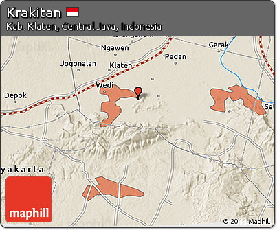 Shaded Relief 3D Map of Krakitan