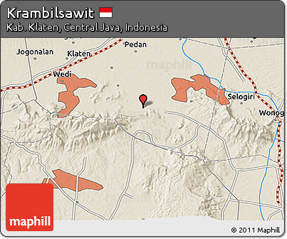 Shaded Relief 3D Map of Krambilsawit