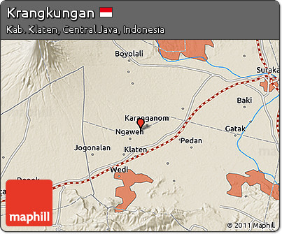 Shaded Relief 3D Map of Krangkungan