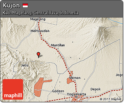 Shaded Relief 3D Map of Kujon