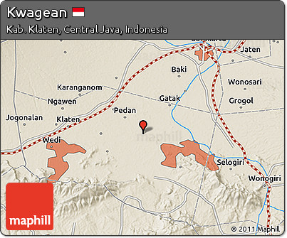 Shaded Relief 3D Map of Kwagean