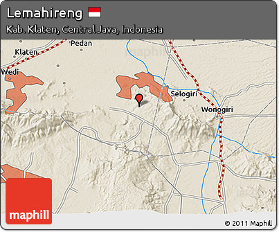 Shaded Relief 3D Map of Lemahireng