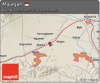 Shaded Relief 3D Map of Majegan