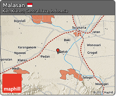 Shaded Relief 3D Map of Malasan