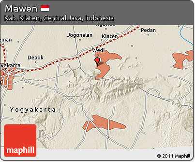 Shaded Relief 3D Map of Mawen