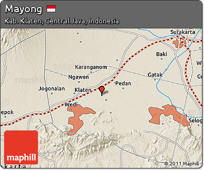Shaded Relief 3D Map of Mayong