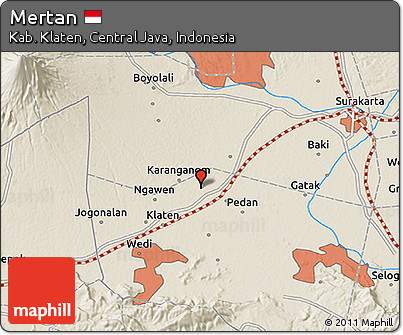 Shaded Relief 3D Map of Mertan