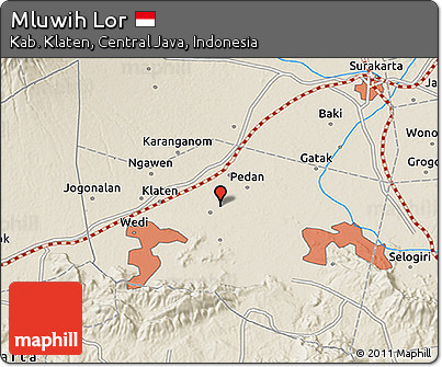 Shaded Relief 3D Map of Mluwih Lor