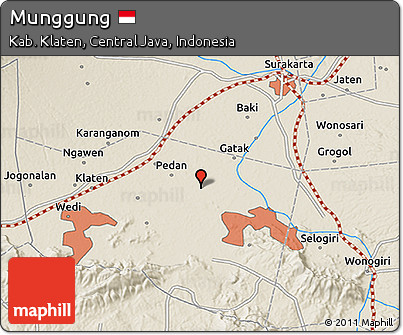 Shaded Relief 3D Map of Munggung