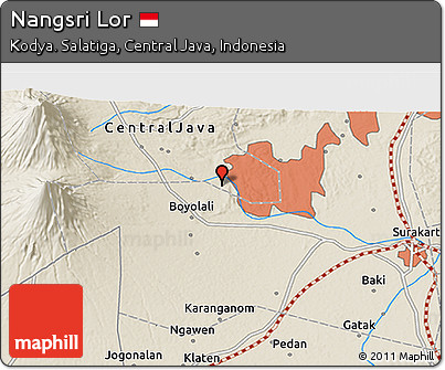 Shaded Relief 3D Map of Nangsri Lor
