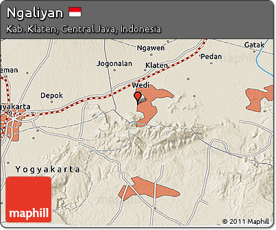 Shaded Relief 3D Map of Ngaliyan