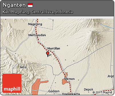 Shaded Relief 3D Map of Nganten