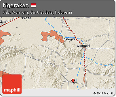 Shaded Relief 3D Map of Ngarakan