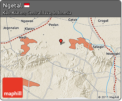 Shaded Relief 3D Map of Ngetal