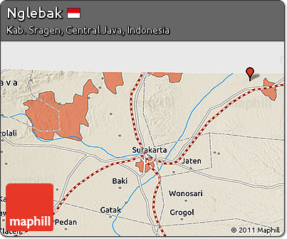 Shaded Relief 3D Map of Nglebak