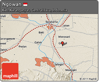 Shaded Relief 3D Map of Ngowan