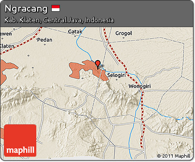 Shaded Relief 3D Map of Ngracang