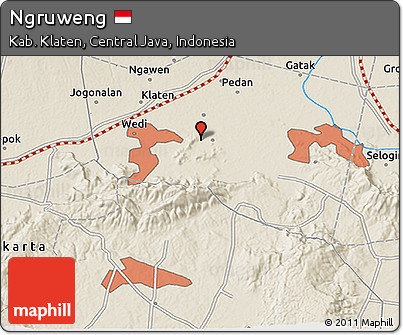 Shaded Relief 3D Map of Ngruweng