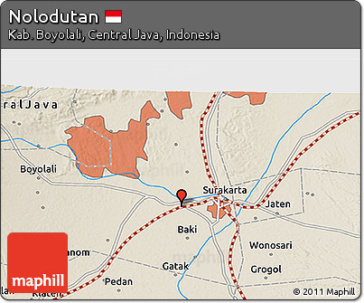 Shaded Relief 3D Map of Nolodutan