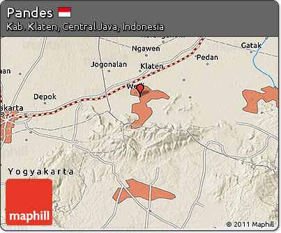 Shaded Relief 3D Map of Pandes