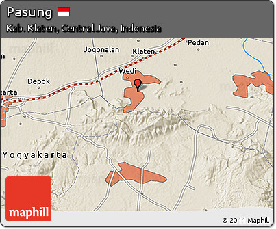 Shaded Relief 3D Map of Pasung