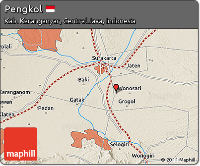 Shaded Relief 3D Map of Pengkol