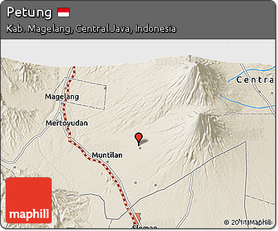 Shaded Relief 3D Map of Petung
