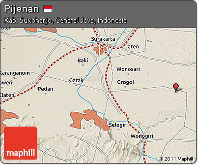 Shaded Relief 3D Map of Pijenan