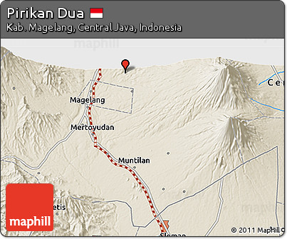 Shaded Relief 3D Map of Pirikan Dua