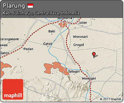 Shaded Relief 3D Map of Plarung