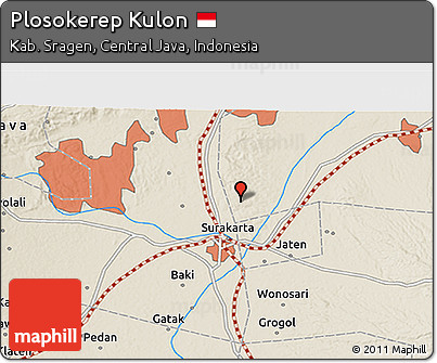 Shaded Relief 3D Map of Plosokerep Kulon