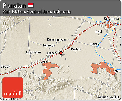 Shaded Relief 3D Map of Ponalan