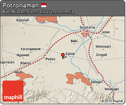Shaded Relief 3D Map of Potronaman