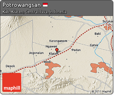 Shaded Relief 3D Map of Potrowangsan